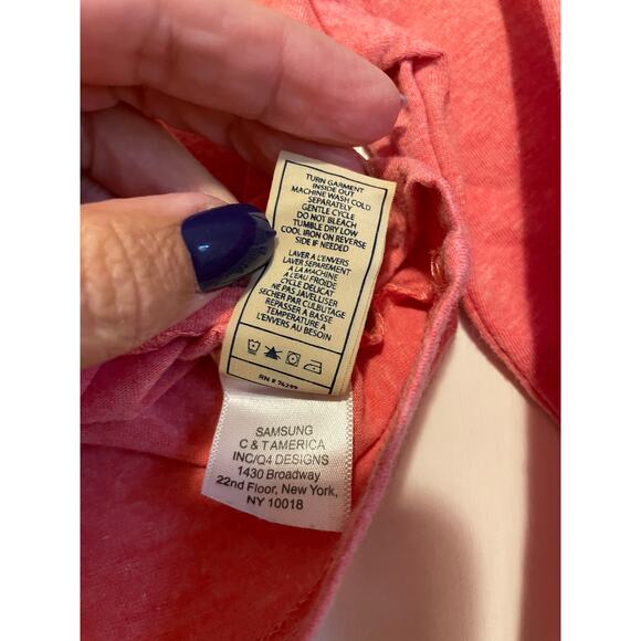 7 For All Mankind pink long sleeve knit top pocket keyhole button cotton 24m - Picture 7 of 7